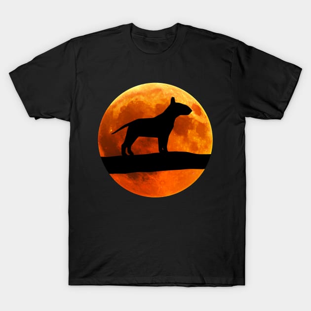 Bull Terrier Dog Silhouette Moon T-Shirt by T-shirt verkaufen